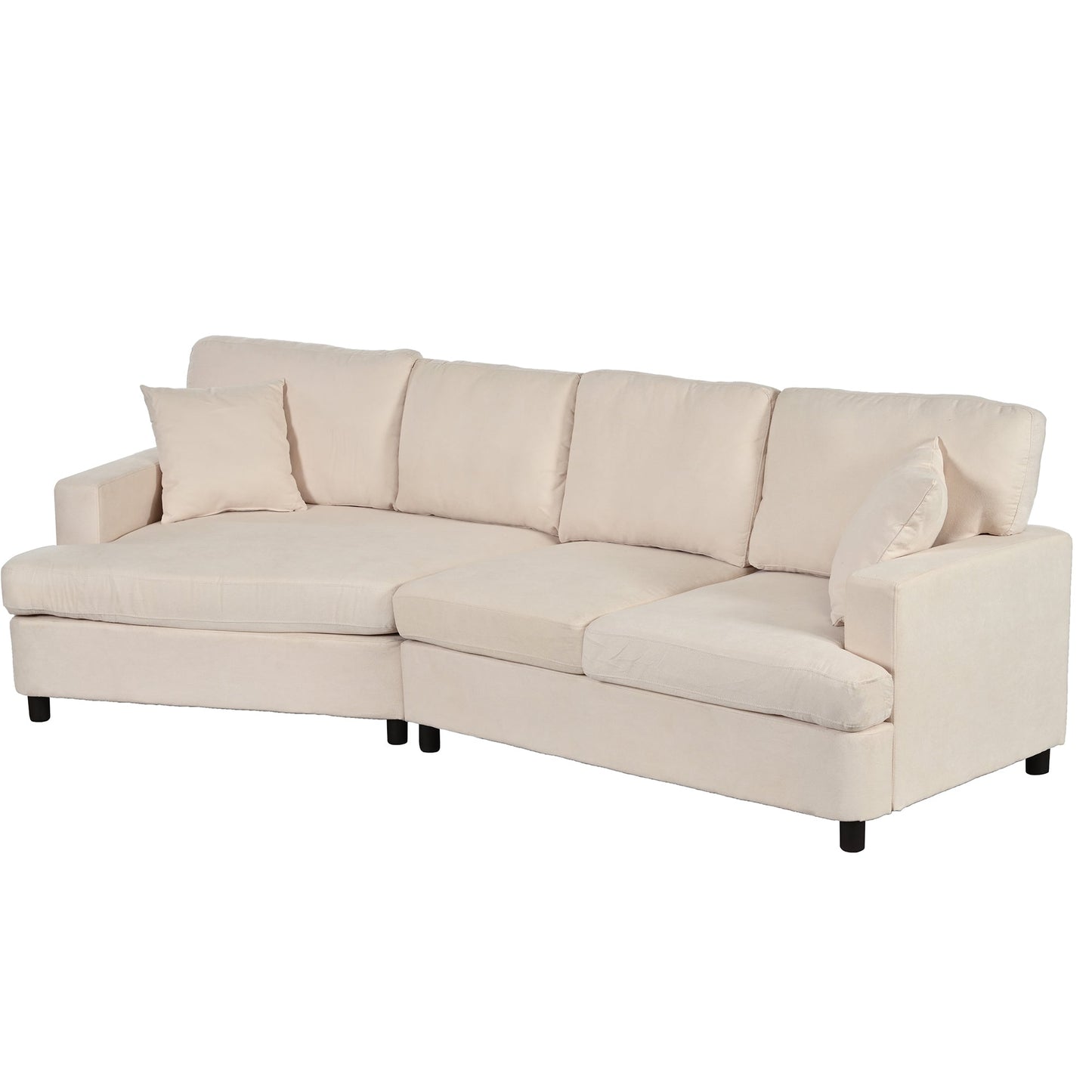 3 Seat Streamlined Sofa with Removable Back and Seat Cushions and 2