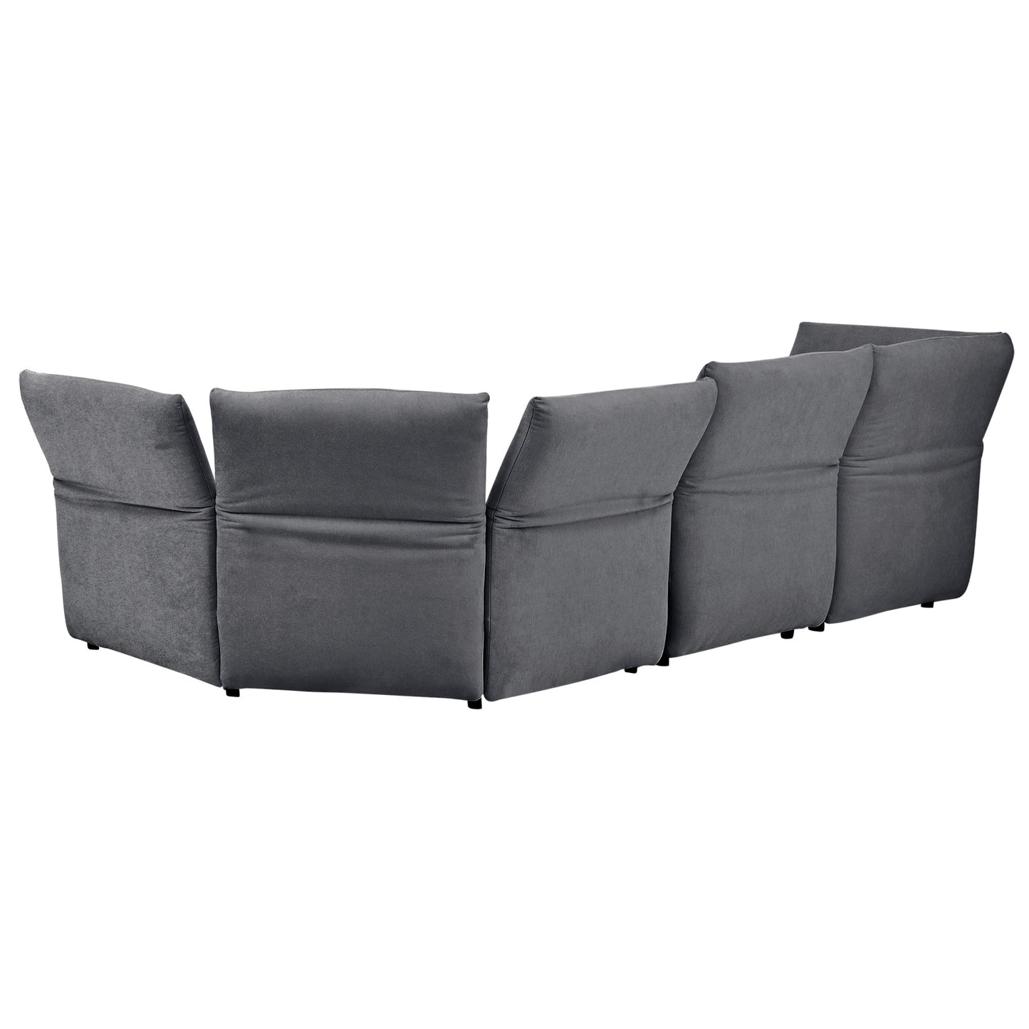 Stylish Sofa Set with Polyester Upholstery with Adjustable Back with