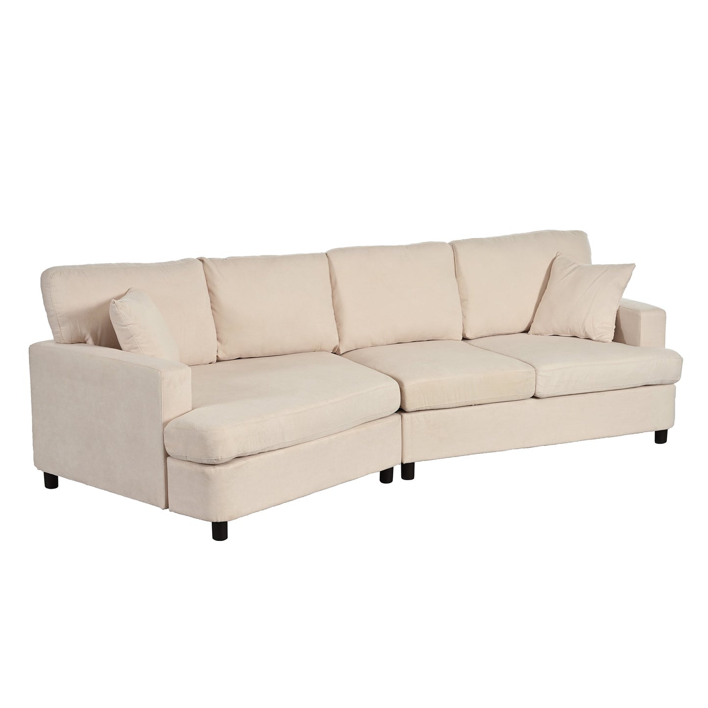 3 Seat Streamlined Sofa with Removable Back and Seat Cushions and 2