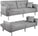 Sleeper Sofa Couch Bed Convertible Sofa Modern Futon Couches Sofas Bed Fold up and down Linen Fabric Recliner Couch for Living Room Gray