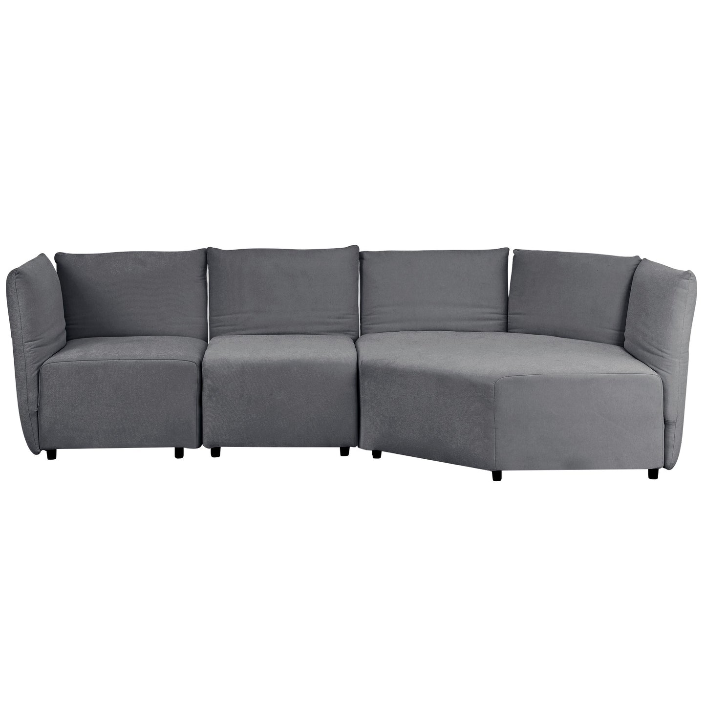 Stylish Sofa Set with Polyester Upholstery with Adjustable Back with