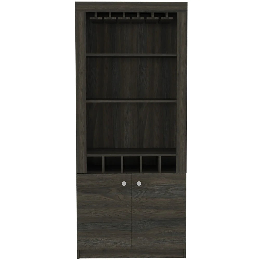 Bar Cabinet Margarita, Five Wine Cubbies, Carbon Espresso Finish