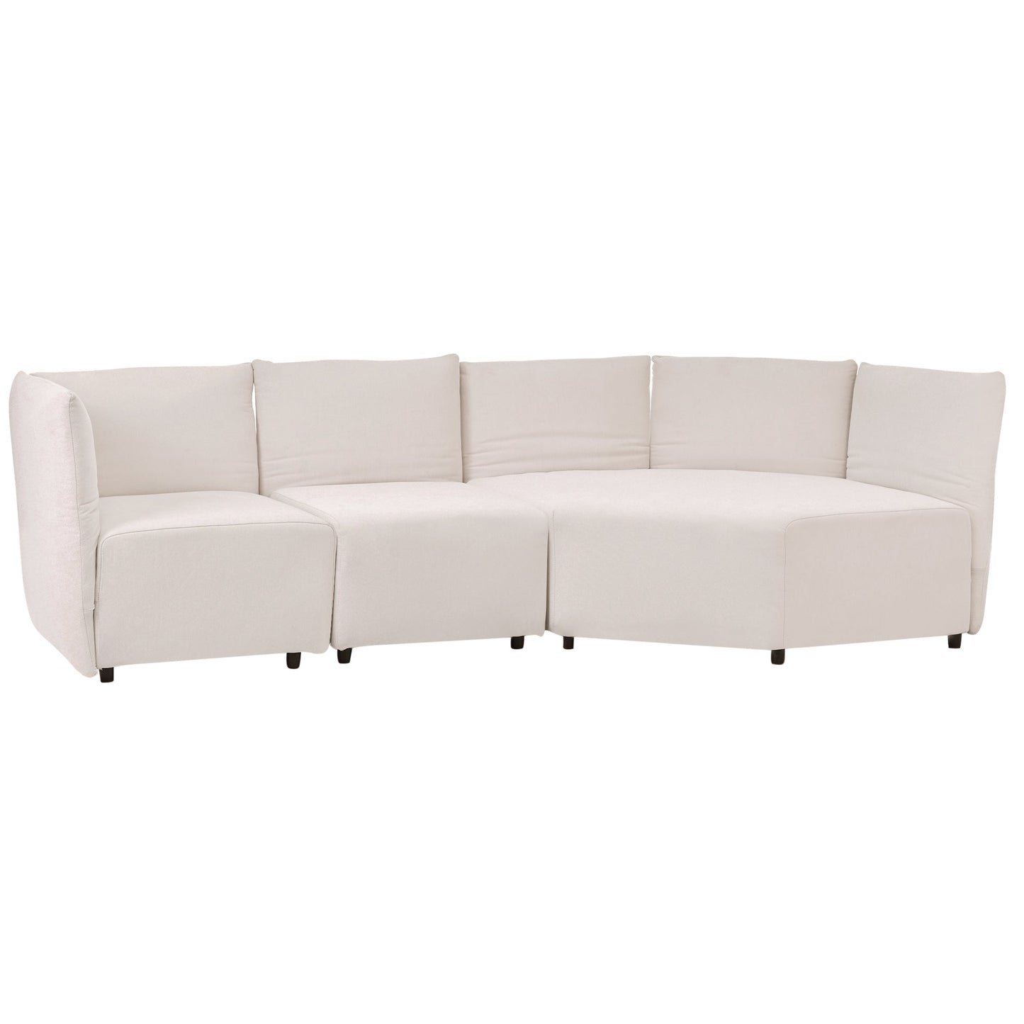 Stylish Sofa Set with Polyester Upholstery with Adjustable Back with