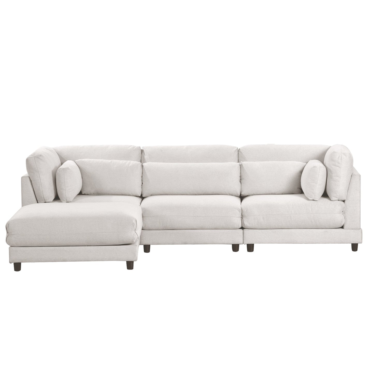 2 Pieces L shaped Sofa with Removable Ottomans and comfortable waist