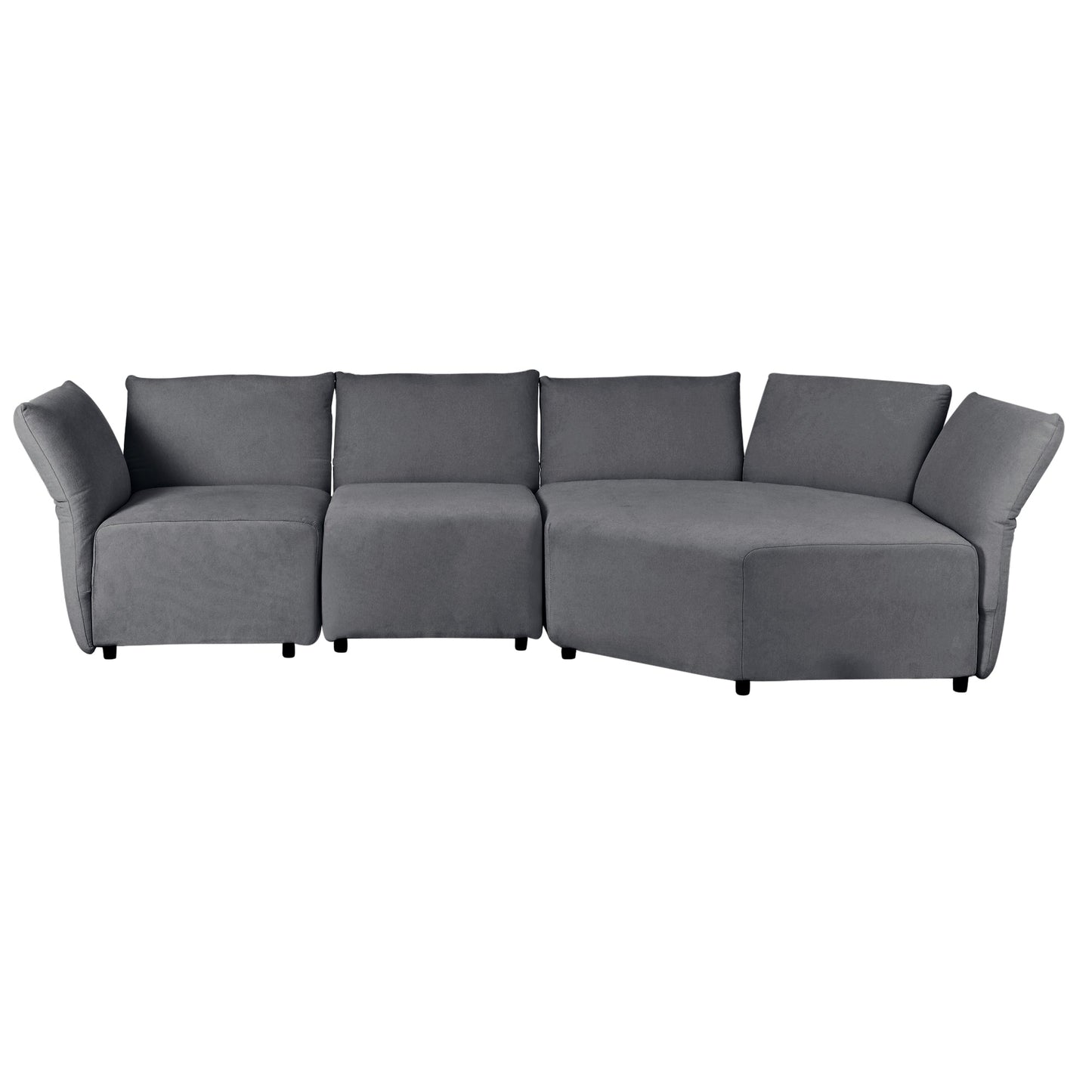 Stylish Sofa Set with Polyester Upholstery with Adjustable Back with