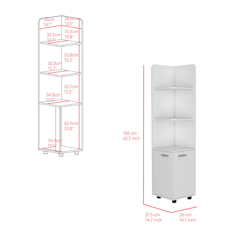 Freestanding Cabinet Kairatu, One Drawer, White Finish