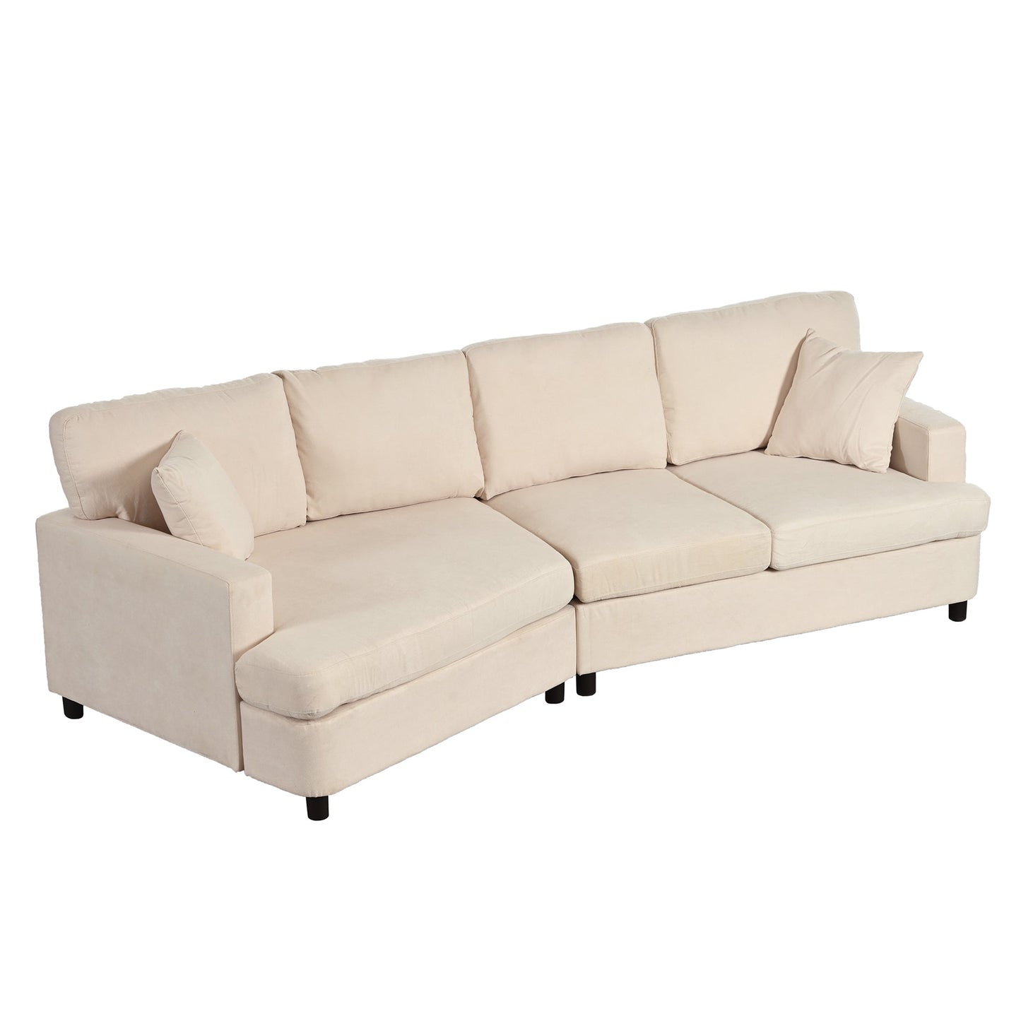 3 Seat Streamlined Sofa with Removable Back and Seat Cushions and 2