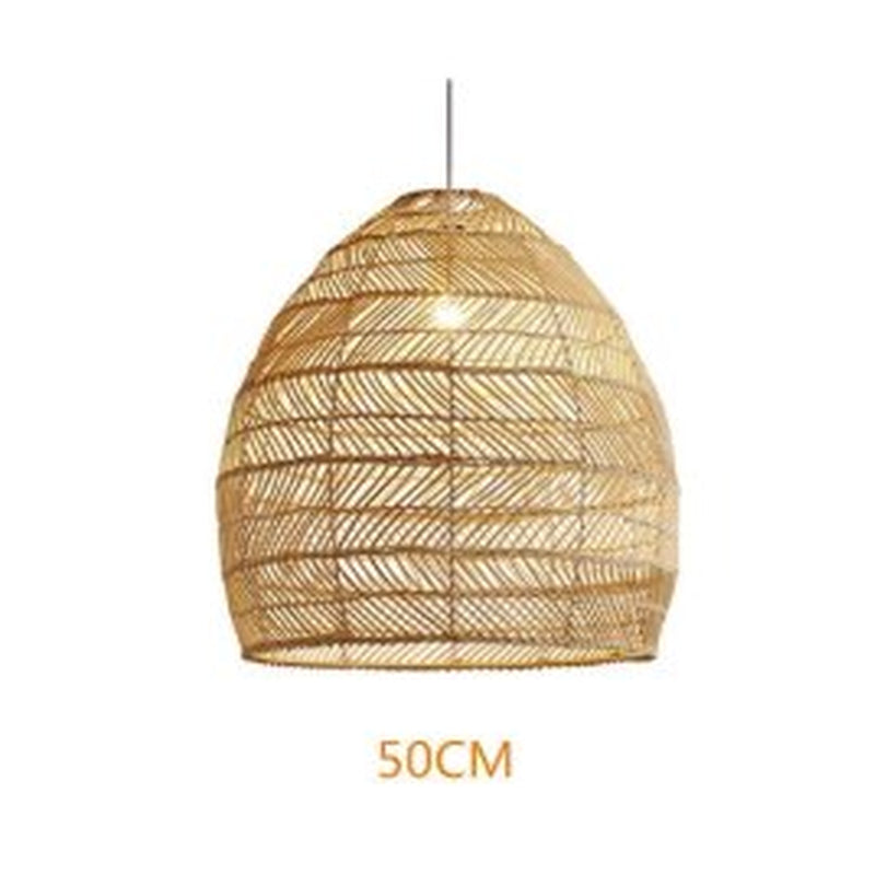 Chinese Style Hand-Woven Pendant Lights Natural Rattan Vintage Pendant Lamp Living Room Hanging Lamp Dining Room Decor Luminaire