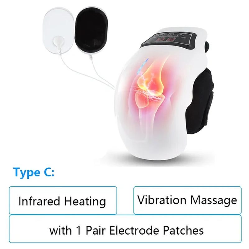 Electric Air Pressure Knee Massage Infrared Heating Arthritis Pressotherapy Joint Vibration Pain Relief Thermal Knee Massager