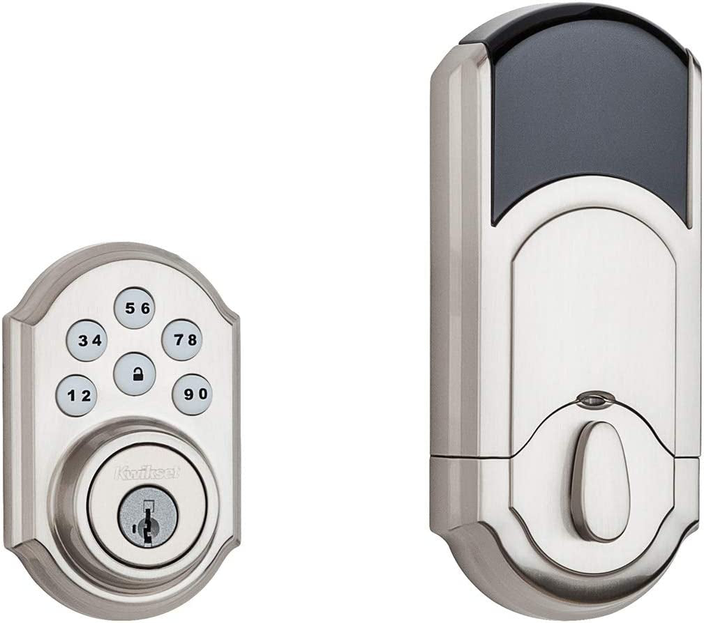 99100-078 Smartcode 910 Traditional Smart Keypad Electronic Deadbolt Door Lock with Smartkey Security and Z-Wave Plus, Satin Nickel