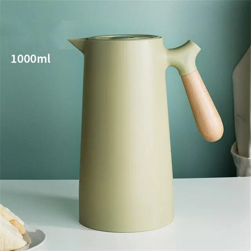 1L Thermos Vintage Water Bottle Thermal Insulation Kettle Home Thermal Insulation Pot Glass Liner Thermos Hot Pitcher Water Jug