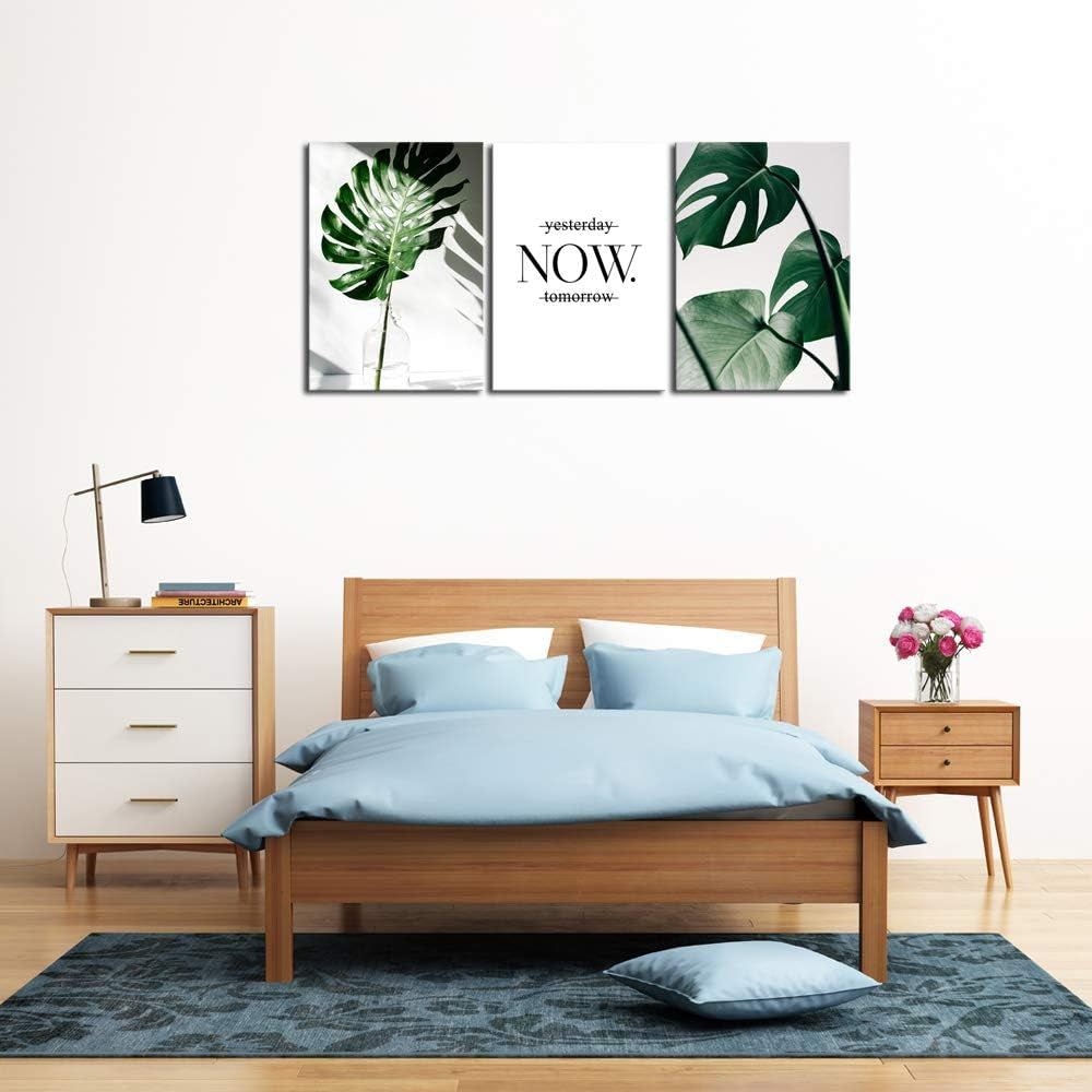 H72534 Wall Art Nordic Canvas Painting Modern Prints Plant Leaf Art Canvas Prints Green Art Wall Pictures for Home Decoration Kitchen Office Wall Decor