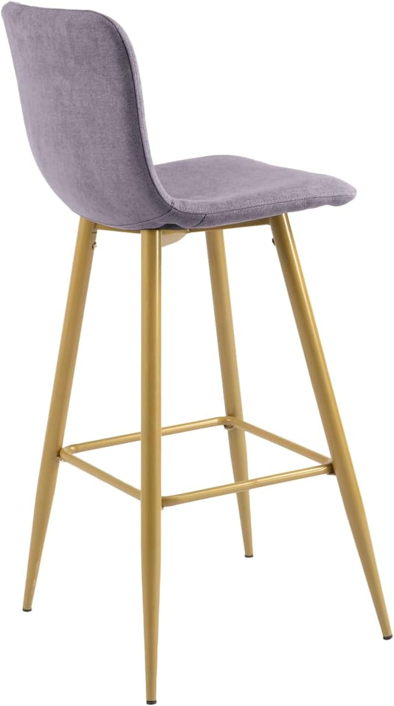 Modren 30 Inch Bars Height Bar Stools Set of 2, Counter Stools for Kitchen Counter, Grey Bar Stools with Back, Metal Frame, Kitchen Stools for Island