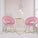 Modern Velvet Accent Chair Set of 2, Comfy Cute Upholstered Vanity Desk Chair, Max Load 300 Lbs, Decorative Mid Century Single Sofa Armchair for Living Room, Bedroom, Dining Room, Pink