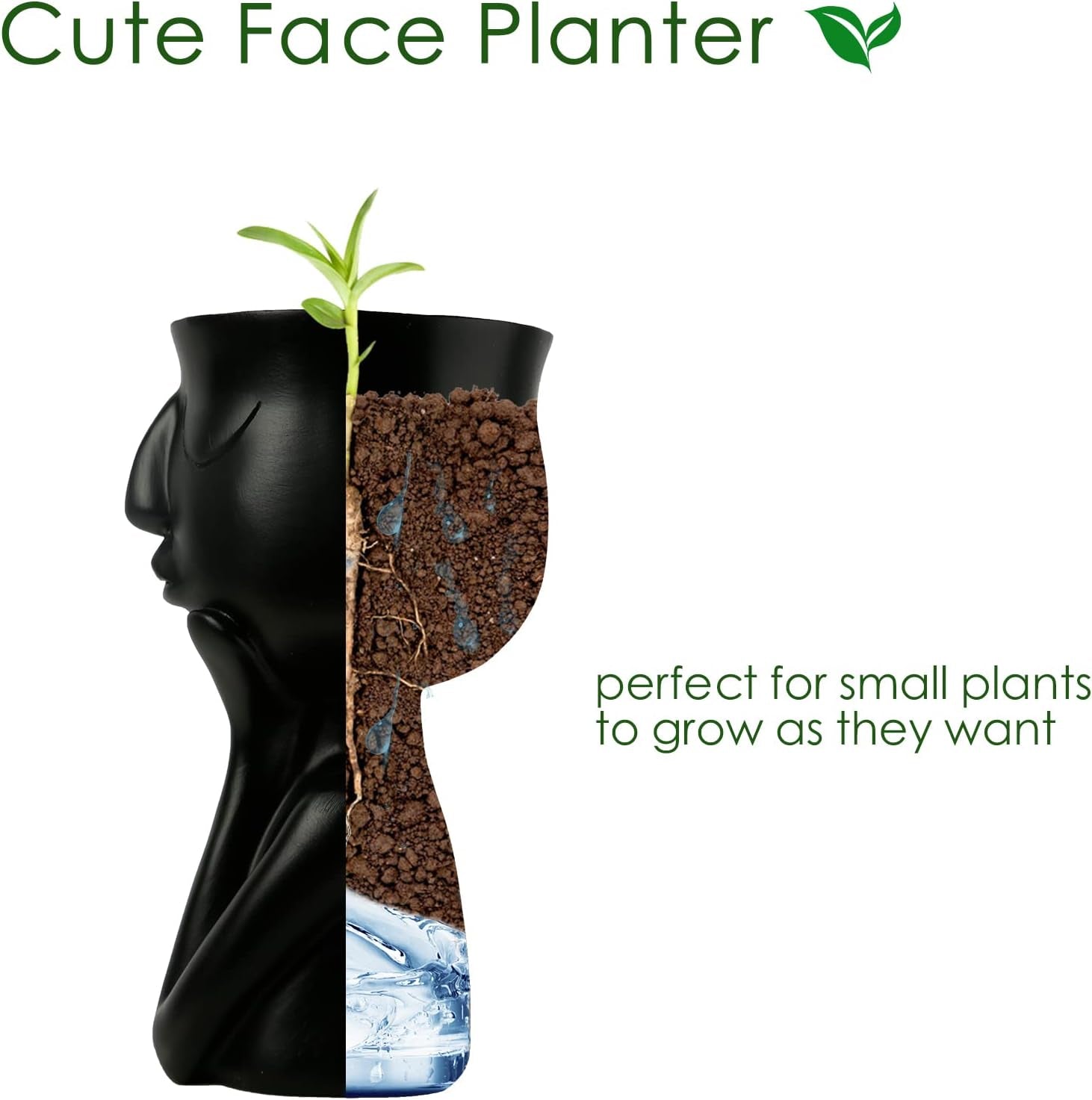 Face Planter, Outdoor Planter, Face Flower Pot Head Planter, Indoor Planter, Tomato Planter, Black Face Planter, White Head Planter, Plastic Planter Seed Planter, Cute Succulent Planter Pots