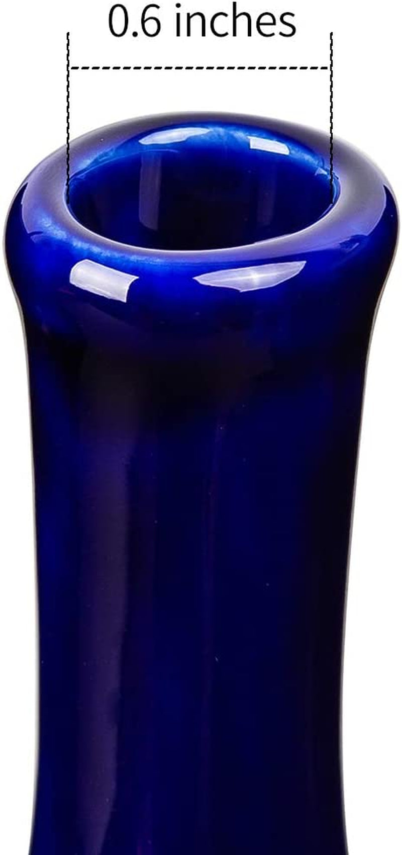 Samawi 10" Blue Vase Ceramic Vase Blue Decor Blue Flower Vase Blue Vases for Flowers Vases for Decor Blue Vases for Table Decor Living Room Decor Modern Home Decor Boho Decor