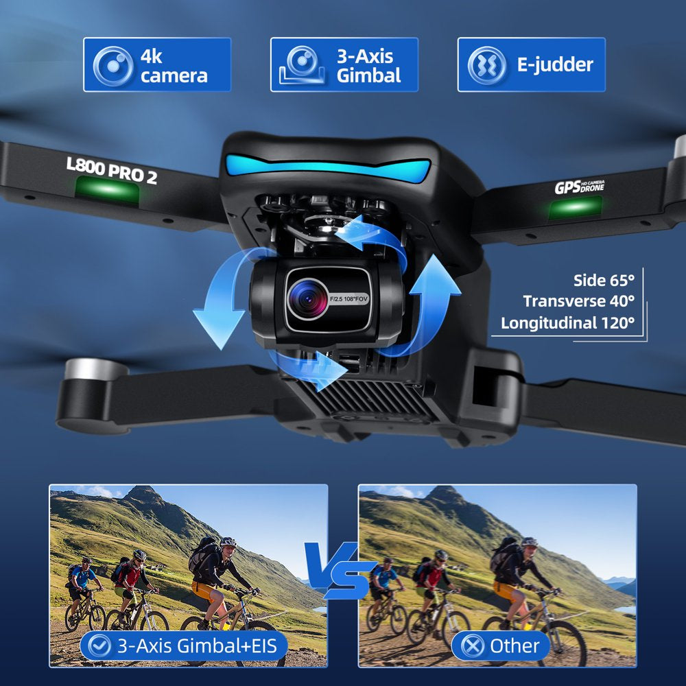 L800 Pro 2 Drone with Camera 4K for Adults,5G Wifi FPV Live Transmission, 50 Minutes Flight Time, Black