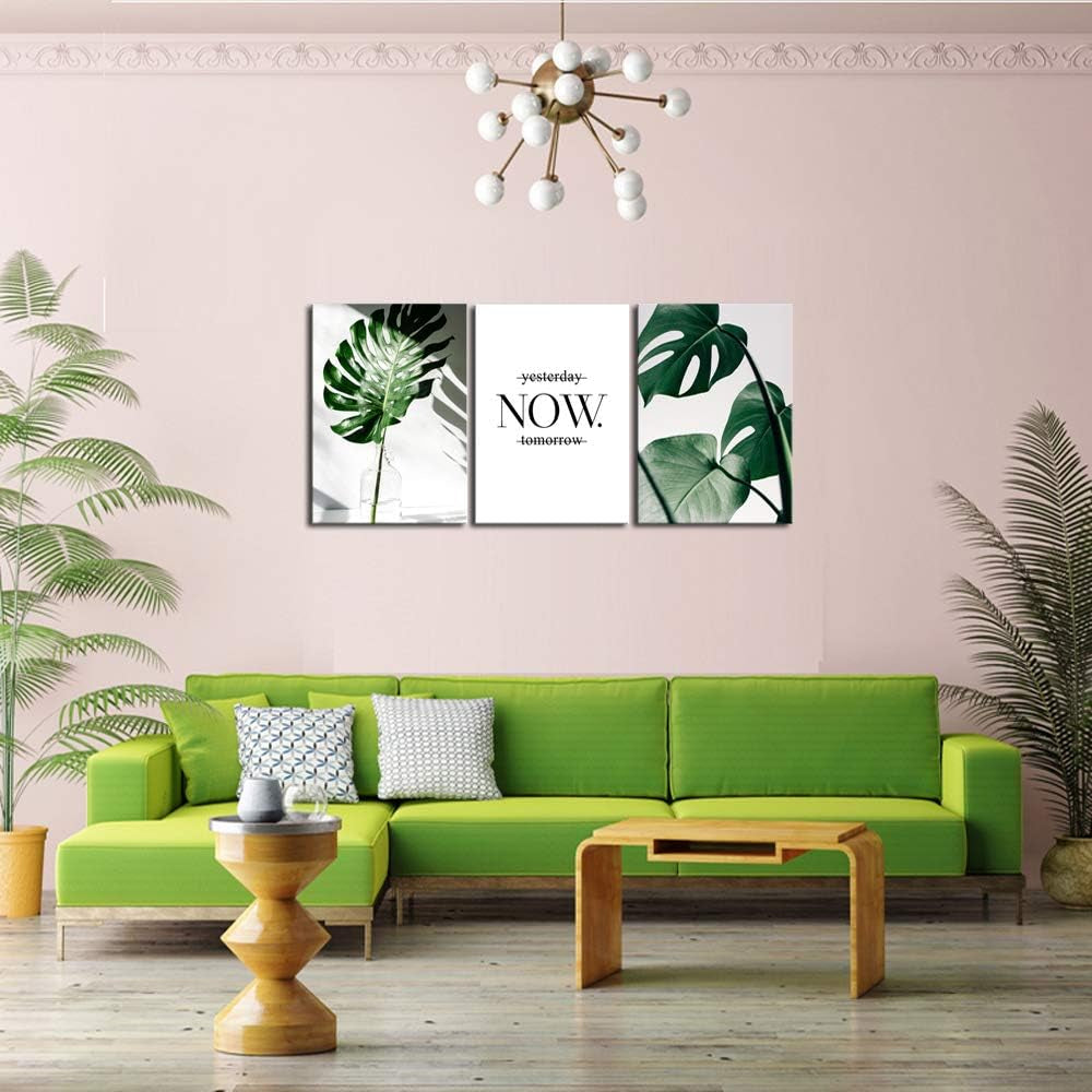 H72534 Wall Art Nordic Canvas Painting Modern Prints Plant Leaf Art Canvas Prints Green Art Wall Pictures for Home Decoration Kitchen Office Wall Decor