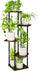 5 Tier Tall Plant Stand Indoor, Corner Metal Plant Shelf for Multiple Plants, Tiered Black Flower Stand for Patio Garden Balcony Living Room Bedroom