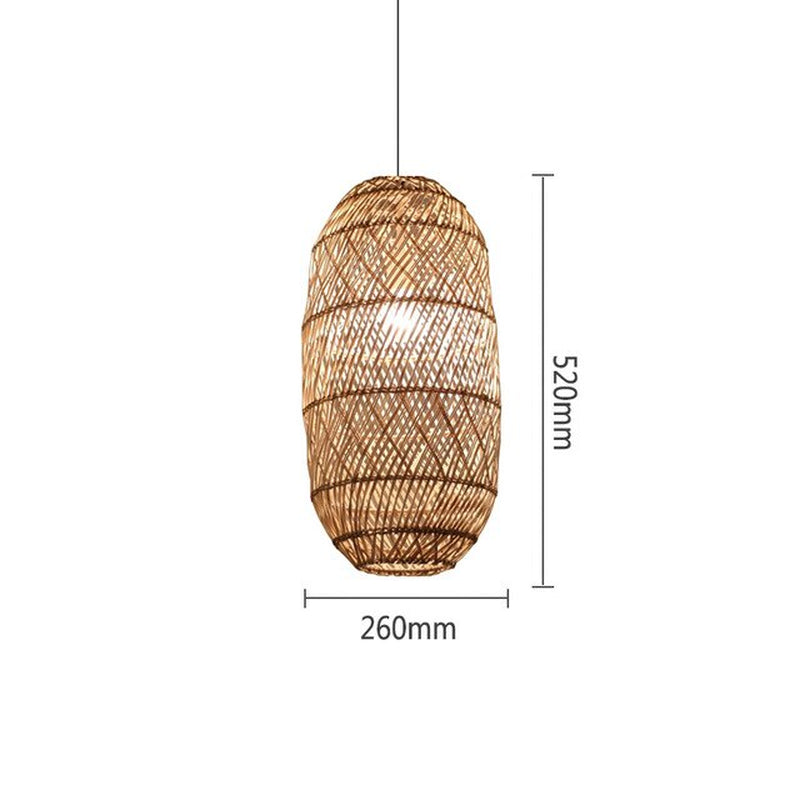 Chinese Style Hand-Woven Pendant Lights Natural Rattan Vintage Pendant Lamp Living Room Hanging Lamp Dining Room Decor Luminaire