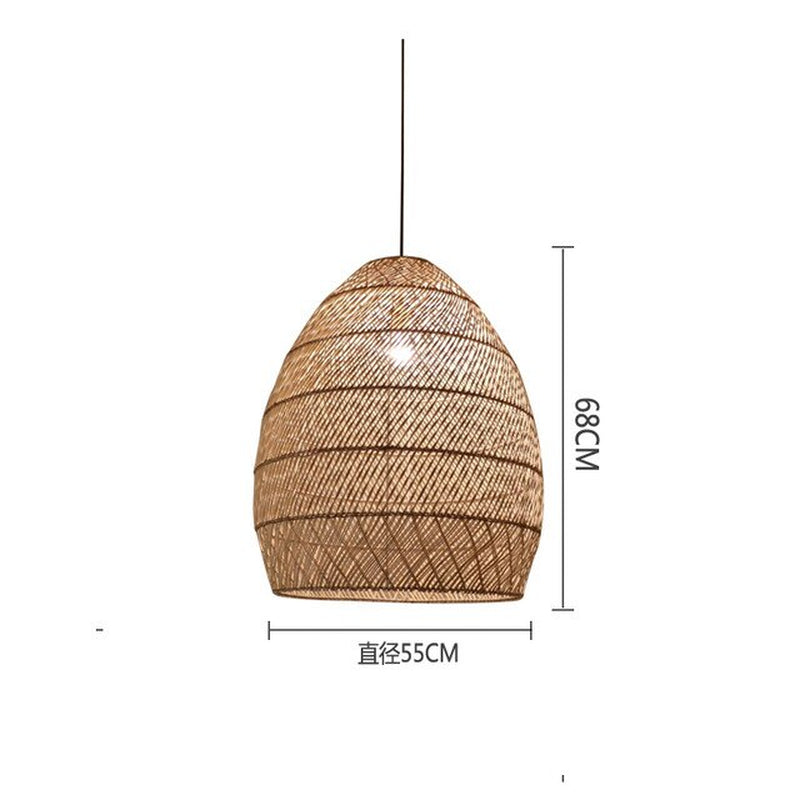 Chinese Style Hand-Woven Pendant Lights Natural Rattan Vintage Pendant Lamp Living Room Hanging Lamp Dining Room Decor Luminaire